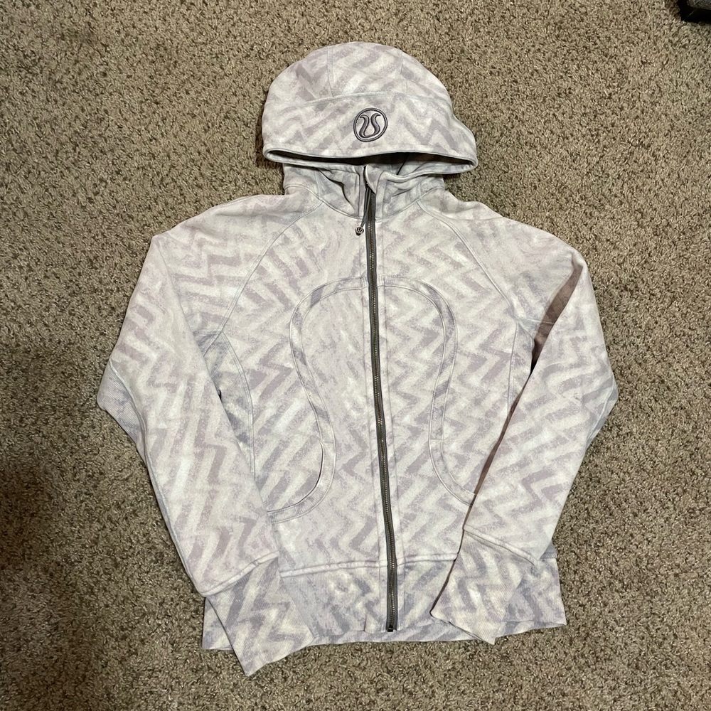 Lululemon Scuba Full Zip Hoodie II Blazer Fossil / White